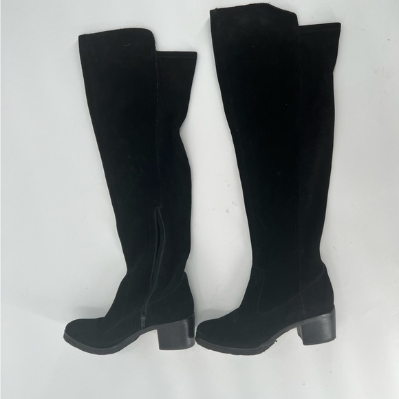 No brand black boots block heel size 8 thigh high - Picture 2 of 7